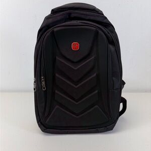 Black Men's Backpack with Front Shell Panel